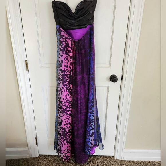 La Femme Animal Print Strapless Dress - Picture 3 of 7